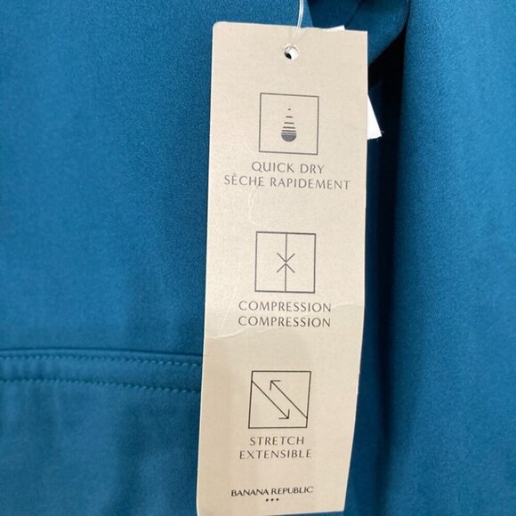New Banana Republic Large Blue Scuba Nylon Fabric Compression Top - Picture 4 of 9